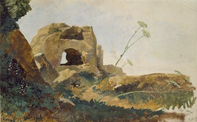 Study of Rocks and Foliage, Agrigento (Girgenti), Sicily, 1847 by Edward Lear